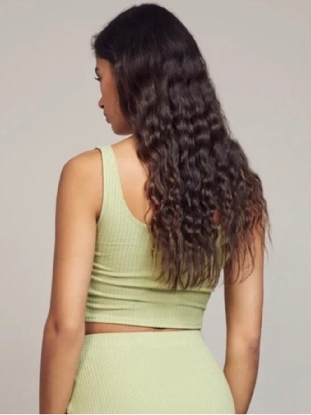 Reformation Julianna Ribbed Square Neck Cropped Tank Top Size XS Spearmint Green - Picture 3 of 9